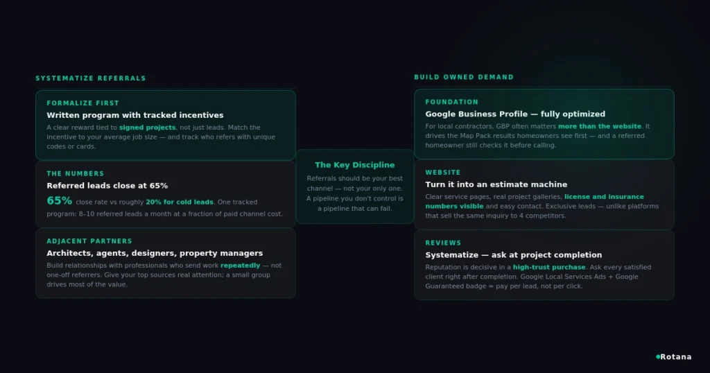construction referral system owned demand