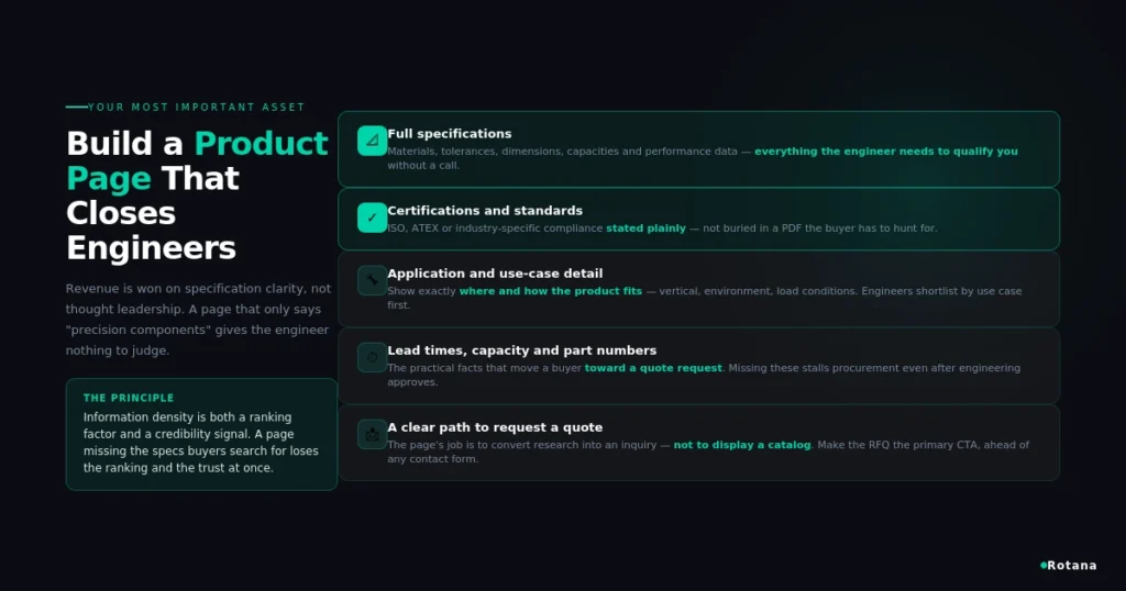 manufacturer product page technical specs